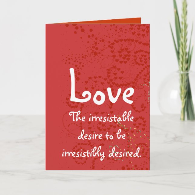 Cartes Pour Fêtes Annuelles L'amour - Le désir irrésistible d'être (Devant)