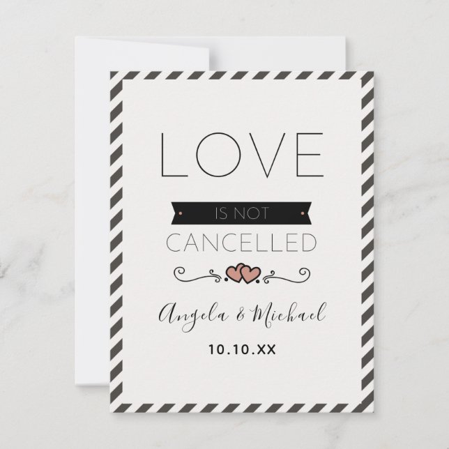 Cartes Pour Fêtes Annuelles L'amour n'est pas annulé Romantique Pastel Minimal (Devant)