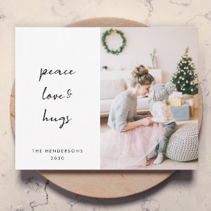 Cartes Pour Fêtes Annuelles L'amour pour la paix et les câlins   Photo de Noël