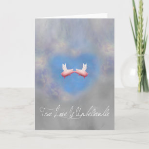 Cartes Pour Fêtes Annuelles L'amour véritable est incroyable-Voler des cochons