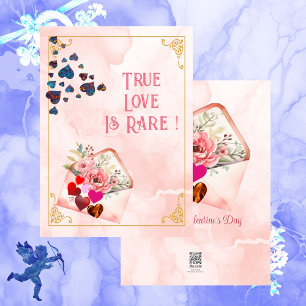Cartes Pour Fêtes Annuelles L'amour véritable est rare la Saint Valentin Citat