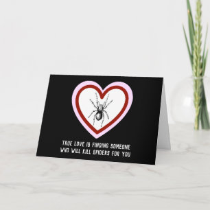 Cartes Pour Fêtes Annuelles L'amour véritable tue les araignées - Drôle Valent