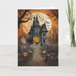 Cartes Pour Fêtes Annuelles L'ancienne maison hantée Halloween