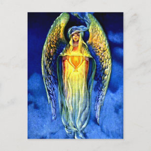 Cartes Pour Fêtes Annuelles L'ange bleu dans l'esprit de Noël