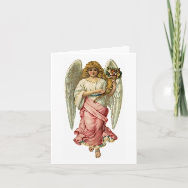 Cartes Pour Fêtes Annuelles L'Ange de Pâques Aux Belles Ailes (Devant)