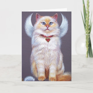 Cartes Pour Fêtes Annuelles L'ange de Valentine (chat de Ragdoll)