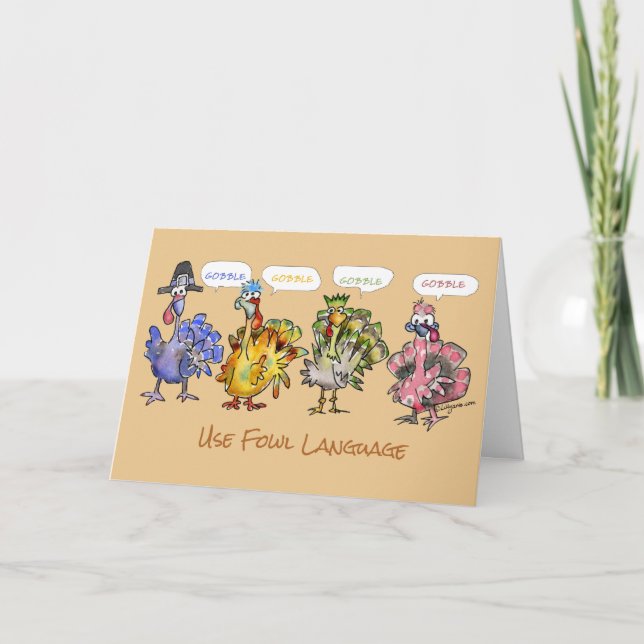 Cartes Pour Fêtes Annuelles Langue de volaille de dindes de bon thanksgiving (Devant)
