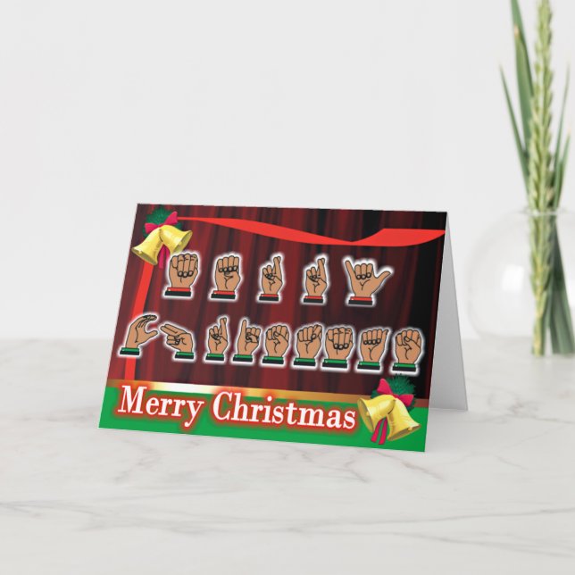 Cartes Pour Fêtes Annuelles Langue des signes Noël 2 (Devant)