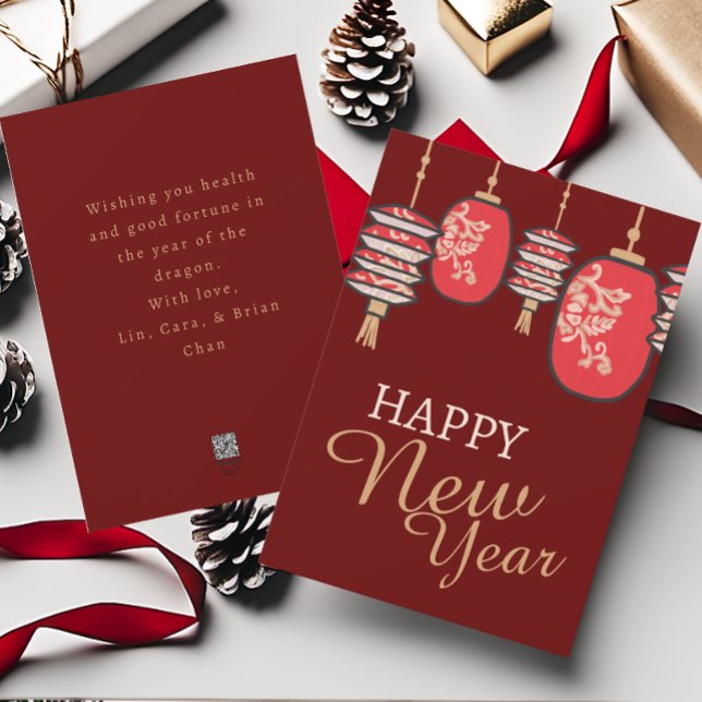Cartes Pour Fêtes Annuelles Lanterne rouge du Nouvel An lunaire (Créateur téléchargé)