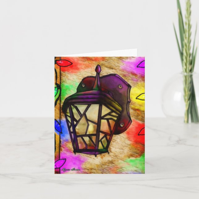 Cartes Pour Fêtes Annuelles Lanterne Vacances peinture numérique BLANK STATION (Devant)