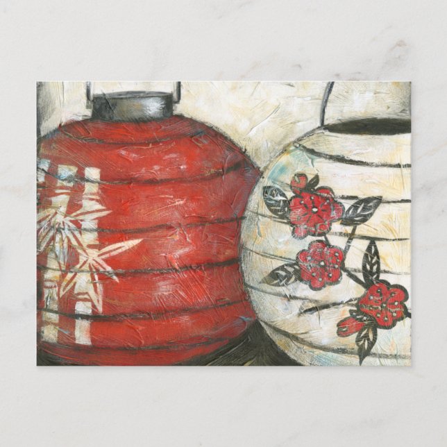 Cartes Pour Fêtes Annuelles Lanternes chinoises de nouvelle année avec (Devant)