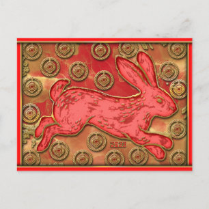 Cartes Pour Fêtes Annuelles Lanternes rouges Rabbit 2023 Nouvel An chinois