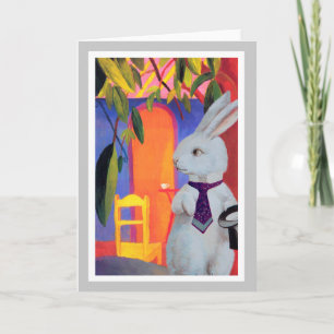 Cartes Pour Fêtes Annuelles Lapin blanc au café turc - composé de Macke