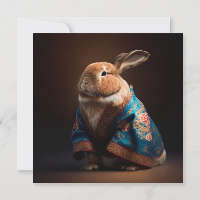 Cartes Pour Fêtes Annuelles Lapin chinois (Devant)
