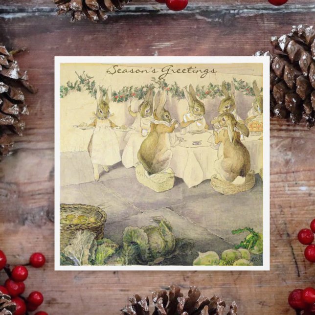 Cartes Pour Fêtes Annuelles Lapin de Beatrix Potter Noël Vacances Vintage (Créateur téléchargé)