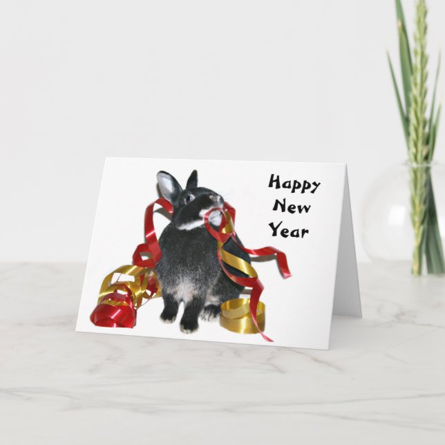 Cartes Pour Fêtes Annuelles Lapin de bonne année (Devant)