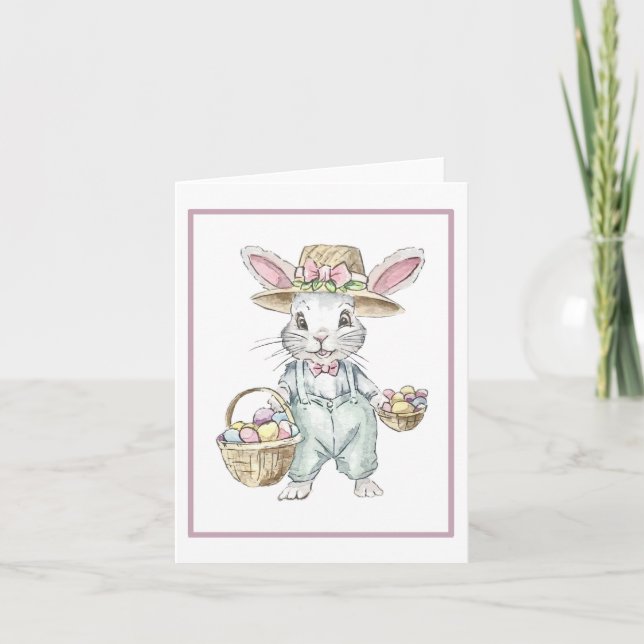 Cartes Pour Fêtes Annuelles Lapin de Pâques (Devant)