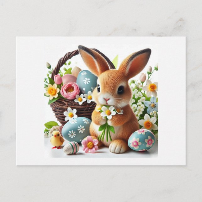 Cartes Pour Fêtes Annuelles Lapin de Pâques (Devant)