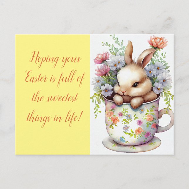 Cartes Pour Fêtes Annuelles Lapin de Pâques (Devant)