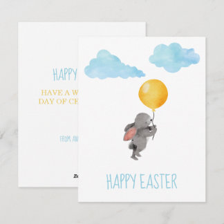 Cartes Pour Fêtes Annuelles Lapin de Pâques à l'aquarelle