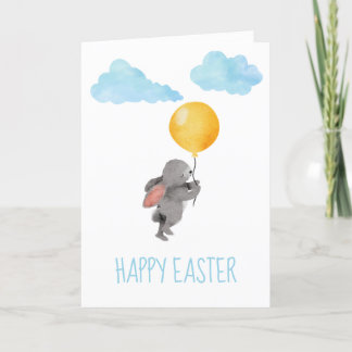 CARTES POUR FÊTES ANNUELLES LAPIN DE PÂQUES À L'AQUARELLE