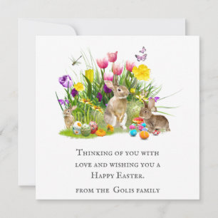 Cartes Pour Fêtes Annuelles Lapin de Pâques Aquarelle Fantaisiste Collage