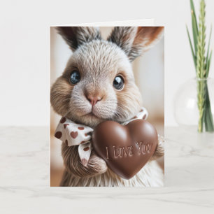 Cartes Pour Fêtes Annuelles Lapin De Pâques Au Coeur Chocolé