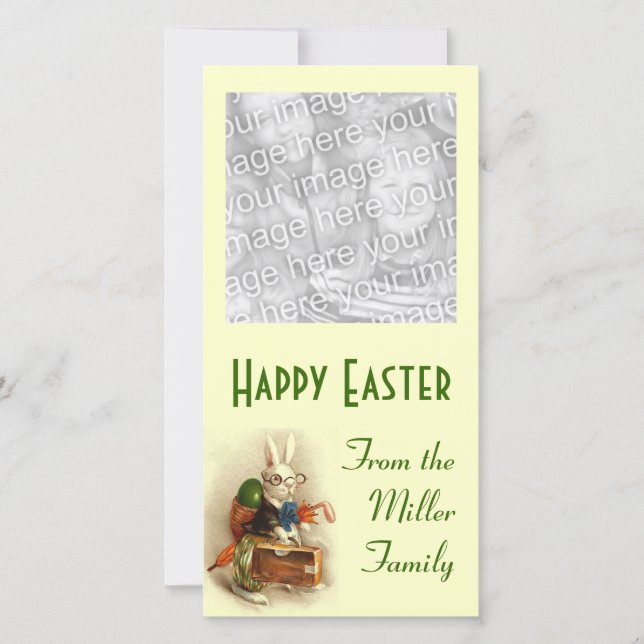 Cartes Pour Fêtes Annuelles Lapin de Pâques avec lunettes (Devant)