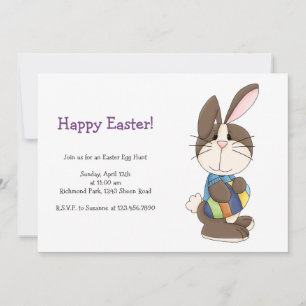 Cartes Pour Fêtes Annuelles Lapin de Pâques dans la chemise bleue