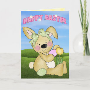 Cartes Pour Fêtes Annuelles Lapin de Pâques heureux