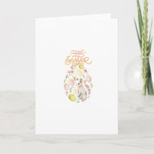 Lapin de Pâques heureux & Œufs