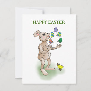 Cartes Pour Fêtes Annuelles Lapin de Pâques jonglant