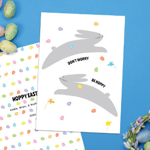 Cartes Pour Fêtes Annuelles Lapin de Pâques joyeux Pâques minimaliste modern