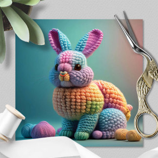 Cartes Pour Fêtes Annuelles Lapin de Pâques Mignon et Enjoué