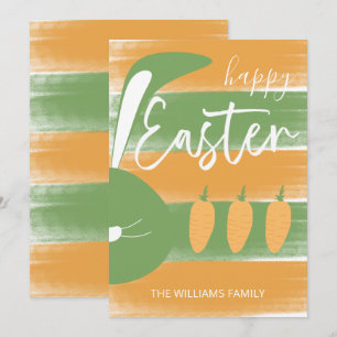 Cartes Pour Fêtes Annuelles Lapin de Pâques mignon et heureux et carottes