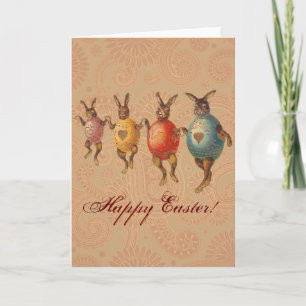 Cartes Pour Fêtes Annuelles Lapin de Pâques Œufs Dansants