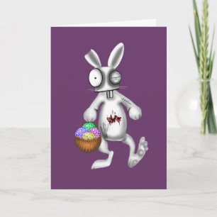 Cartes Pour Fêtes Annuelles lapin de pâques zombie