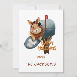 Cartes Pour Fêtes Annuelles Lapin de vacances dans une boîte aux lettres