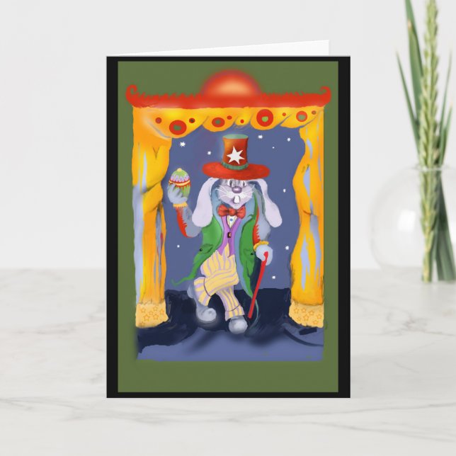 Cartes Pour Fêtes Annuelles * Lapin d'étoile * (Devant)
