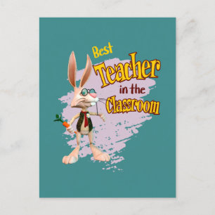 Cartes Pour Fêtes Annuelles Lapin drôle Meilleur enseignant de la classe