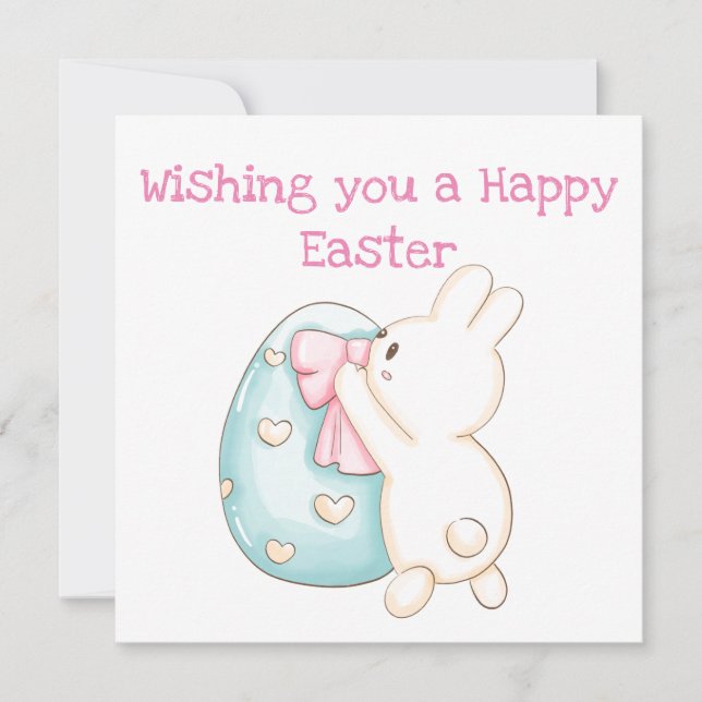 Cartes Pour Fêtes Annuelles Lapin et Oeuf de Pâques (Devant)