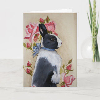 Cartes Pour Fêtes Annuelles Lapin et Rose