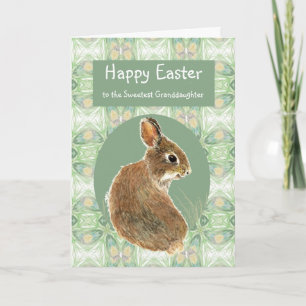 Cartes Pour Fêtes Annuelles Lapin heureux de petite-fille de Pâques