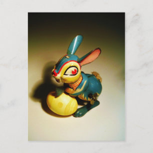 Cartes Pour Fêtes Annuelles lapin jouet et oeuf jaune pâle