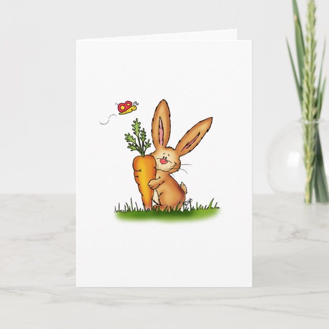 Cartes Pour Fêtes Annuelles Lapin mignon avec la carotte par Gerda (Devant)