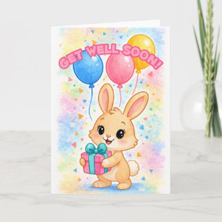 Cartes Pour Fêtes Annuelles Lapin Mignon Bon Rétablissement !