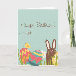Cartes Pour Fêtes Annuelles Lapin mignon de chocolat et anniversaire d'oeufs