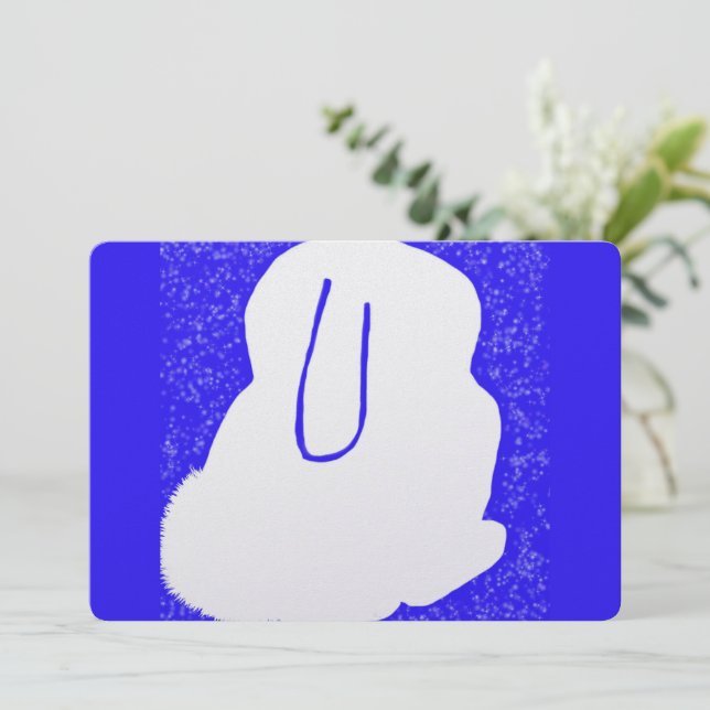 Cartes Pour Fêtes Annuelles Lapin mignon solstice d'hiver plat (Debout devant)