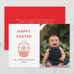 Cartes Pour Fêtes Annuelles Lapin Moderne Élégant Joyeuses Pâques Photo