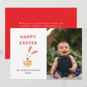 Cartes Pour Fêtes Annuelles Lapin Moderne Élégant Joyeuses Pâques Photo